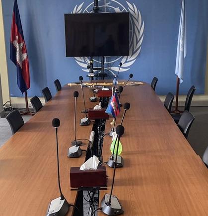 Corporate boardroom fitted with automation and conferencing systems